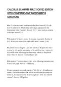 CALCULUS EXAMPREP FULLY SOLVED EDITION WITH COMPREHENSIVE MATHEMATICS QUESTIONS