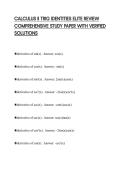 CALCULUS II TRIG IDENTITIES ELITE REVIEW COMPREHENSIVE STUDY PAPER WITH VERIFIED SOLUTIONS