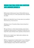 INDIANA QMA FINAL PAPER 2026 QUESTIONS WITH ANSWERS GRADED A&plus;