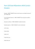 Nurs 120 Exam -Questions With Correct Answers