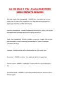 BA 302 EXAM 1 &lpar;PSU - Chelko&rpar; QUESTIONS WITH COMPLETE ANSWERS 