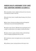 NUR2092 HEALTH ASSESSMENT STUDY SHEET 2026 QUESTIONS ANSWERS ACCURATE A&plus;