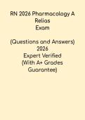 RN 2026 Pharmacology A Relias PDF
