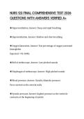 NURS 125 FINAL COMPREHENSIVE TEST 2026 QUESTIONS WITH ANSWERS VERIFIED A&plus;