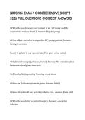 NURS 185 EXAM 1 COMPREHENSIVE SCRIPT 2026 FULL QUESTIONS CORRECT ANSWERS