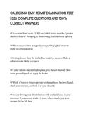 CALIFORNIA DMV PERMIT EXAMINATION TEST 2026 COMPLETE QUESTIONS AND 100&percnt; CORRECT ANSWERS