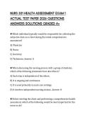 NURS 301 HEALTH ASSESSMENT EXAM 1 ACTUAL TEST PAPER 2026 QUESTIONS ANSWERS SOLUTIONS GRADED A&plus;