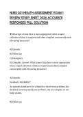 NURS 301 HEALTH ASSESSMENT EXAM 1 REVIEW STUDY SHEET 2026 ACCURATE RESPONSES FULL SOLUTION