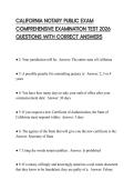 CALIFORNIA NOTARY PUBLIC EXAM COMPREHENSIVE EXAMINATION TEST 2026 QUESTIONS WITH CORRECT ANSWERS