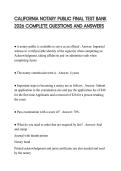 CALIFORNIA NOTARY PUBLIC FINAL TEST BANK 2026 COMPLETE QUESTIONS AND ANSWERS
