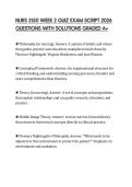 NURS 3150 WEEK 2 QUIZ EXAM SCRIPT 2026 QUESTIONS WITH SOLUTIONS GRADED A&plus;