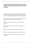 EDUCATIONAL TECHNOLOGY TEST &num;1 &lpar;QUIZZES&rpar; &vert; 2026 UPDATE &vert; QUESTIONS AND ANSWERS WITH COMPLETE SOLUTION