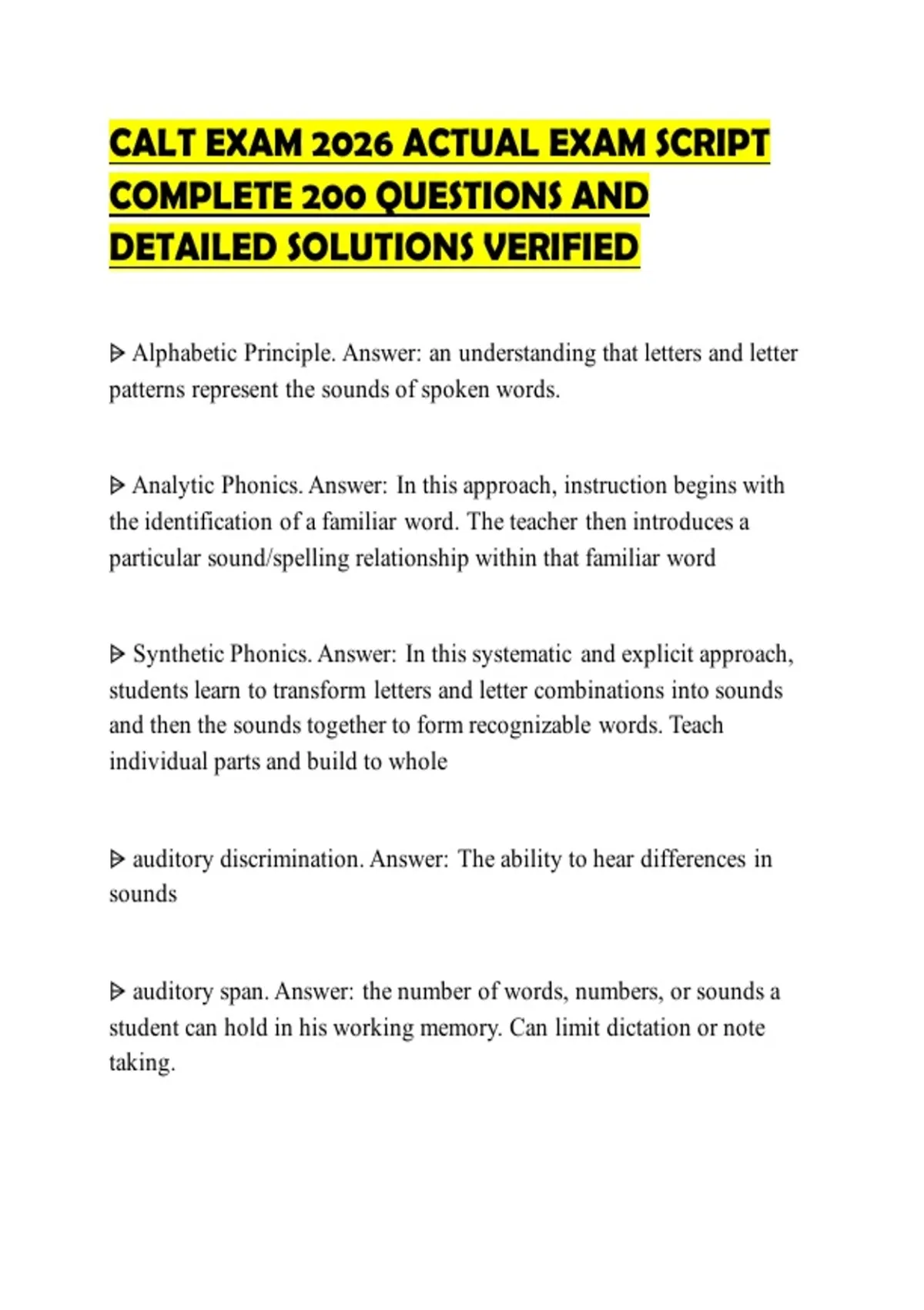 ALT EXAM 2026 ACTUAL EXAM SCRIPT COMPLETE 200 QUESTIONS AND DETAILED ...