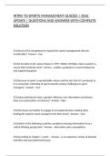 INTRO TO SPORTS MANAGEMENT QUIZZES &vert; 2026 UPDATE &vert; QUESTIONS AND ANSWERS WITH COMPLETE SOLUTION
