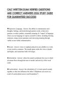 CALT WRITTEN EXAM VERIFIED QUESTIONS AND CORRECT ANSWERS 2026 STUDY GUIDE FOR GUARANTEED SUCCESS