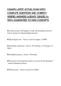 CAMATA LATEST ACTUAL EXAM WITH COMPLETE QUESTIONS AND CORRECT VERIFIED ANSWERS ALREADY GRADED A&plus; 100&percnt; GUARANTEED TO PASS CONCEPTS