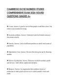 CAMBRIDGE IGCSE BUSINESS STUDIES COMPREHENSIVE EXAM 2026 SOLVED QUESTIONS GRADED A&plus;