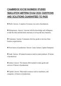 CAMBRIDGE IGCSE BUSINESS STUDIES SIMULATION MIDTERM EXAM 2026 QUESTIONS AND SOLUTIONS GUARANTEED TO PASS