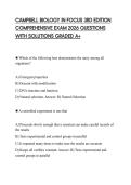 CAMPBELL BIOLOGY IN FOCUS 3RD EDITION COMPREHENSIVE EXAM 2026 QUESTIONS WITH SOLUTIONS GRADED A&plus;