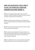 NURS 6501 KNOWLEDGE CHECK WEEK 11 ACTUAL TEST PAPER 2026 QUESTIONS ANSWERS SOLUTIONS GRADED A&plus;