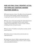 NURS 6551 FINAL EXAM 2 PEDIATRICS ACTUAL TEST PAPER 2026 QUESTIONS ANSWERS SOLUTIONS GRADED A&plus;