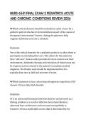 NURS 6551 FINAL EXAM 2 PEDIATRICS ACUTE AND CHRONIC CONDITIONS REVIEW 2026