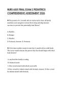 NURS 6551 FINAL EXAM 2 PEDIATRICS COMPREHENSIVE ASSESSMENT 2026