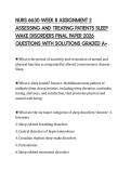 NURS 6630 WEEK 8 ASSIGNMENT 2 ASSESSING AND TREATING PATIENTS SLEEP WAKE DISORDERS FINAL PAPER 2026 QUESTIONS WITH SOLUTIONS GRADED A&plus;