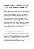 CARDIAC COMPLEX CARE FINAL PAPER 2026 QUESTIONS WITH ANSWERS GRADED A&plus;