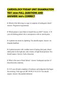 CARDIOLOGY FISDAP UNIT EXAMINATION TEST 2026 FULL QUESTIONS AND ANSWERS 100&percnt; CORRECT