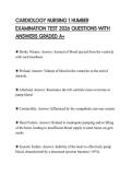 CARDIOLOGY NURSING 1 HUMBER EXAMINATION TEST 2026 QUESTIONS WITH ANSWERS GRADED A&plus;