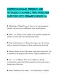 CARDIOPULMONARY ANATOMY AND PHYSIOLOGY CHAPTER 2 FINAL PAPER 2026 QUESTIONS WITH ANSWERS GRADED A&plus;