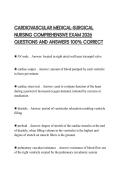 CARDIOVASCULAR MEDICAL-SURGICAL NURSING COMPREHENSIVE EXAM 2026 QUESTIONS AND ANSWERS 100&percnt; CORRECT