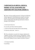 CARDIOVASCULAR MEDICAL-SURGICAL NURSING ACTUAL EXAM PAPER 2026 QUESTIONS WITH SOLUTIONS GRADED A&plus;