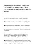 CARDIOVASCULAR ANATOMY PHYSIOLOGY DISEASE AND DISORDERS EXAM COMPLETE QUESTIONS AND VERIFIED ANSWERS GRADED A&plus; 2026