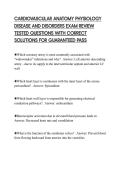 CARDIOVASCULAR ANATOMY PHYSIOLOGY DISEASE AND DISORDERS EXAM REVIEW TESTED QUESTIONS WITH CORRECT SOLUTIONS FOR GUARANTEED PASS