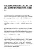 CARDIOVASCULAR SYSTEM AAPC TEST BANK 2026 QUESTIONS WITH SOLUTIONS GRADED A&plus;