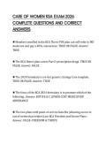 CARE OF WOMEN KSA EXAM 2026 COMPLETE QUESTIONS AND CORRECT ANSWERS