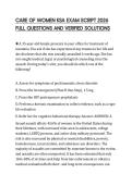 CARE OF WOMEN KSA EXAM SCRIPT 2026 FULL QUESTIONS AND VERIFIED SOLUTIONS