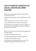 CARE OF WOMEN KSA EXAMINATION TEST 2026 FULL QUESTIONS AND VERIFIED SOLUTIONS&period;