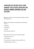 CAREGIVER ELITE REVIEW STUDY GUIDE SUMMARY WITH SOLVED QUESTIONS AND DETAILED VERIFIED ANSWERS FOR 2026 SUCCESS
