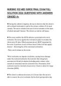 NURSING 102 MED SURGE FINAL EXAM FULL SOLUTION 2026 QUESTIONS WITH ANSWERS GRADED A&plus;