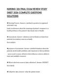 NURSING 326 FINAL EXAM REVIEW STUDY SHEET 2026 COMPLETE QUESTIONS SOLUTIONS