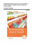 Test Bank - Pharmacology Clear and Simple A Guide to Drug Classifications and Dosage Calculations&comma; 4th Edition &lpar;Watkins&comma; 2026&rpar;&comma; Chapter 1-21&period;