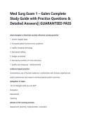 Med Surg Exam 1 &ndash; Galen Complete  Study Guide with Practice Questions &  Detailed Answers&vert;&vert; GUARANTEED PASS 