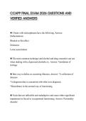 CCAPP FINAL EXAM 2026 QUESTIONS AND VERIFIED ANSWERS