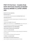 PHGY 216 Final Exam &ndash; Complete Study  Guide with Practice Questions & Detailed  Answers&vert;&vert; GRADED A&plus;&vert;&vert; LATEST UPDATE  2026 