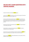 HSS 205 UNIT 3 EXAM QUESTIONS WITH VERIFIED ANSWERS