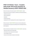 PHGY 216 Module 1 Exam &ndash; Complete  Study Guide with Practice Questions &  Detailed Answers&vert;&vert; LATEST UPDATE 2026 