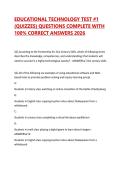 EDUCATIONAL TECHNOLOGY TEST &num;1 &lpar;QUIZZES&rpar; QUESTIONS COMPLETE WITH 100&percnt; CORRECT ANSWERS 2026